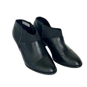 Vionic Women's Ankle Dress Boots Size 9 Black Booties Blocked Heels Almond Toes